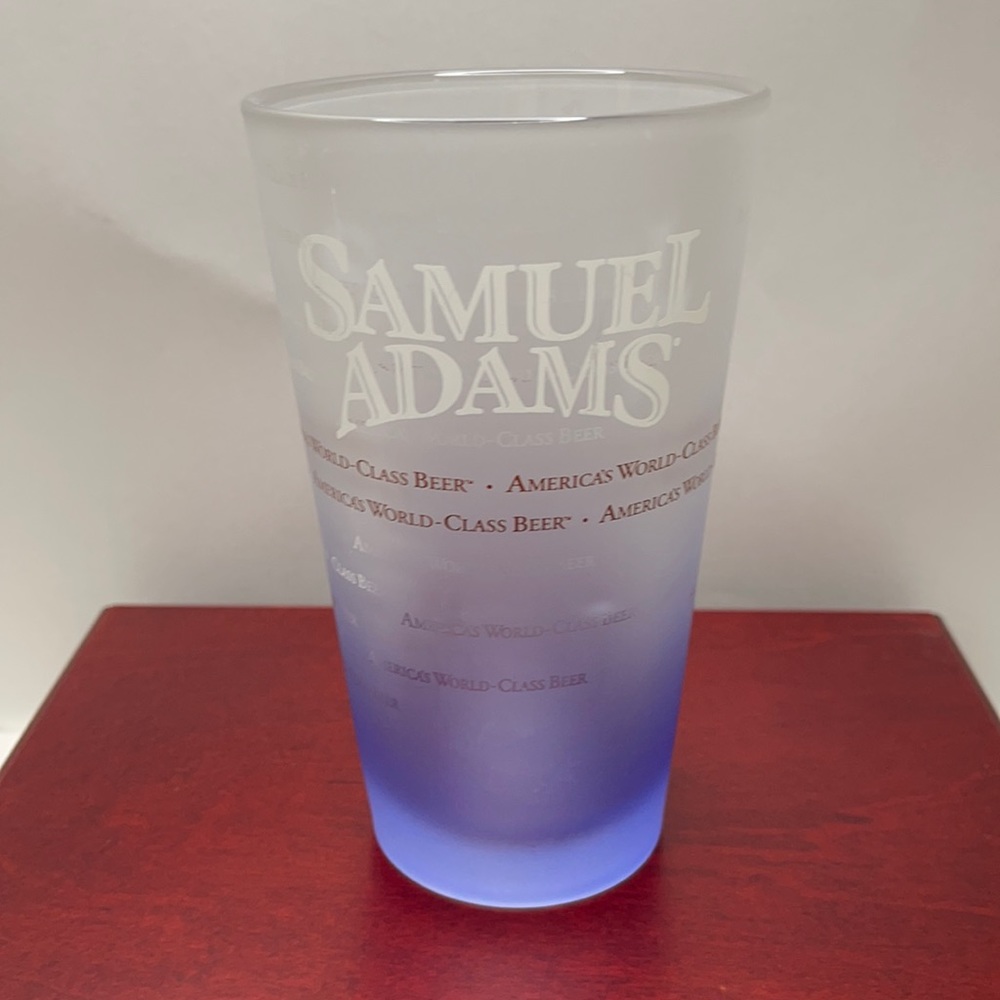 Samuel Adams beer pint glass frosted rare collectable